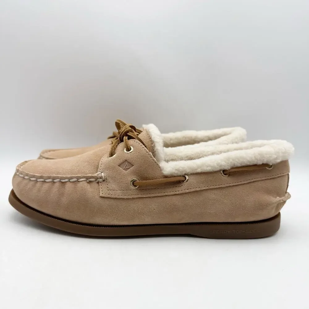 Sperry Womens Authentic Original 2 Eye Boat Shoes US 9 EU 40 Tan Suede NWOB